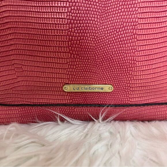 Liz Claiborne Purse Tote Pink Mauve Gold-tone Hardware 2 Handles - Picture 3 of 17